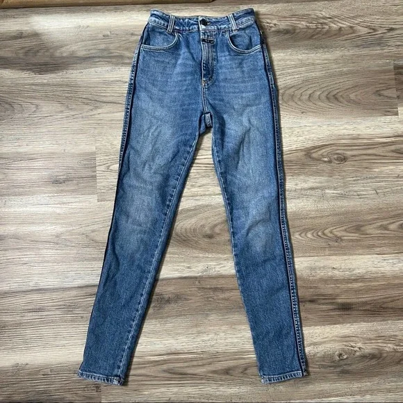 CLOSED Broken Heart High Rise Skinny Jeans Medium Wash sz 26 - Picture 2 of 8